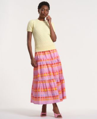 Women's Pull-On Tiered Maxi Long Skirt