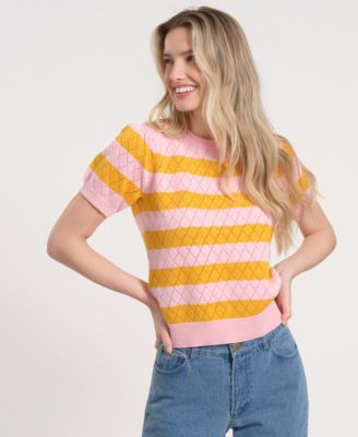Women's Balloon Short-Sleeve Knitted Sweater