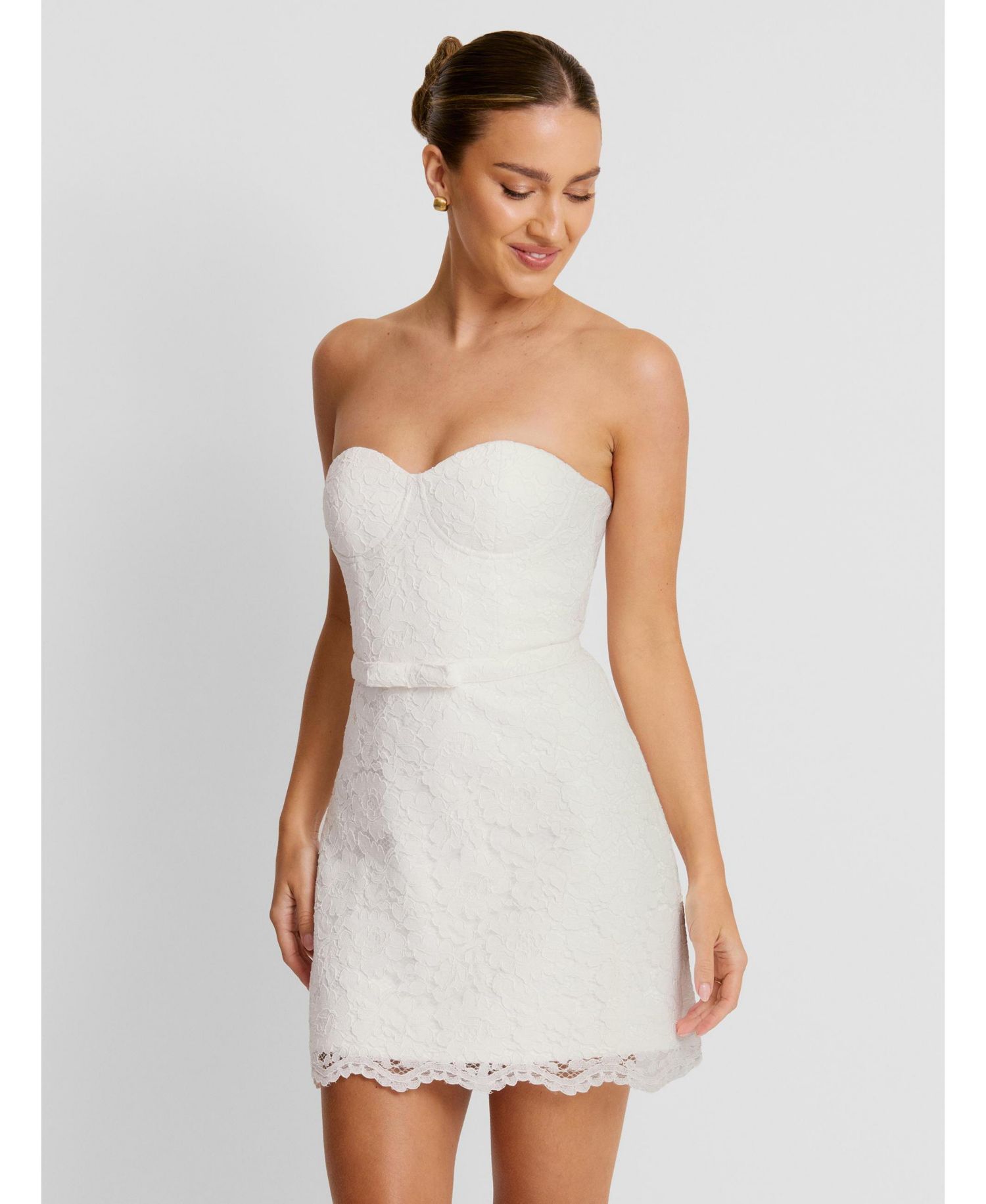 Women's Lace Bandeau Corset Mini Dress