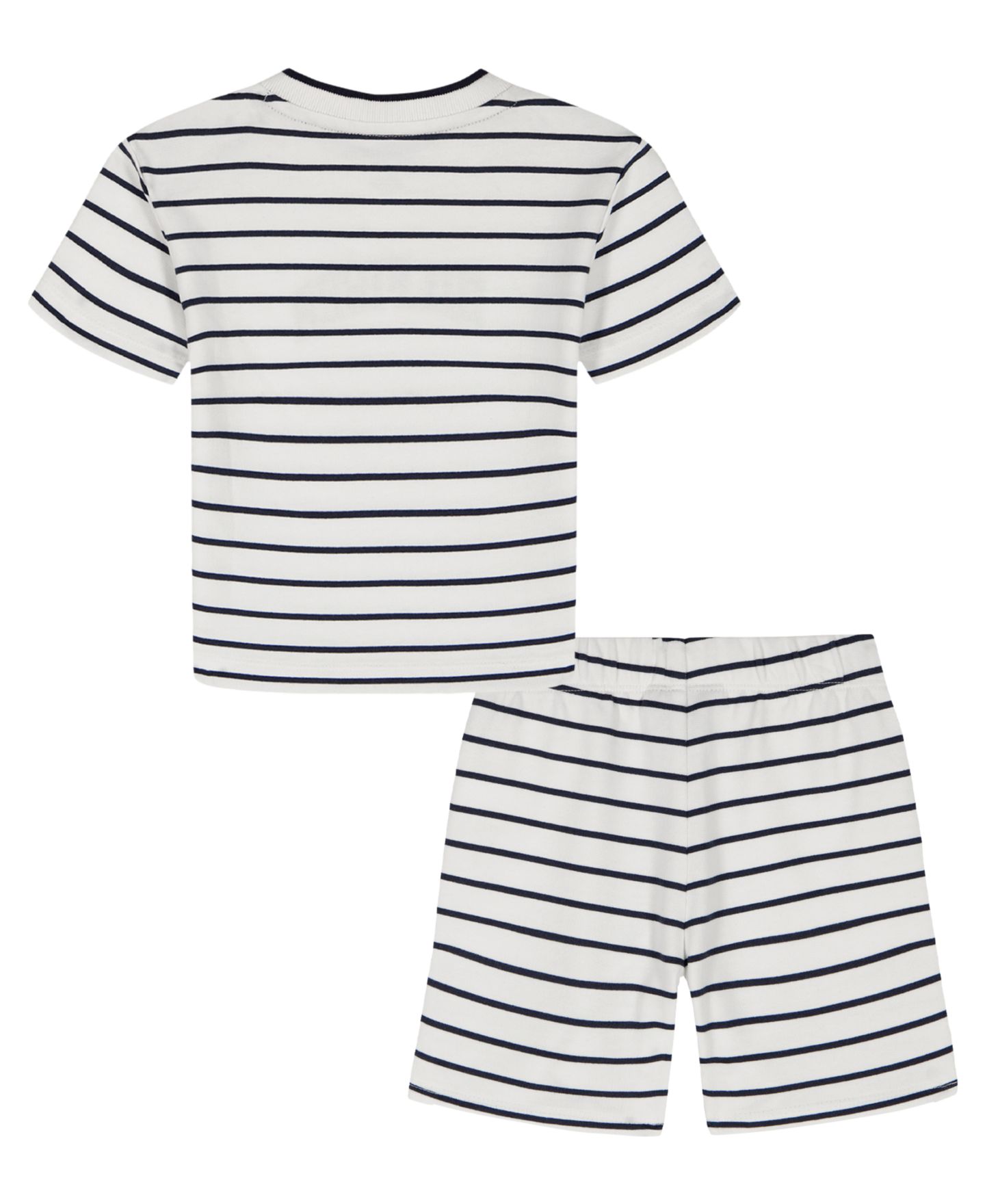 Комплект для мальчика Tommy Hilfiger: полосатая футболка из футера и шорты, 2 предмета, цвет: Белый — фото 5