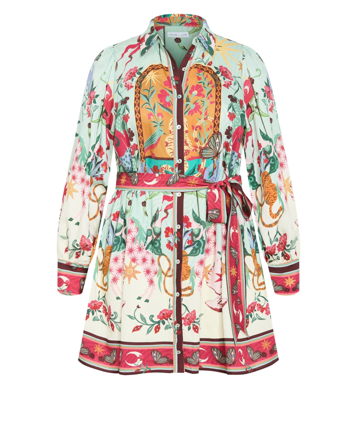 Женское платье CITY CHIC Ezra Dreamscape Print Mini, цвет: Hero Dreamscape — фото 4