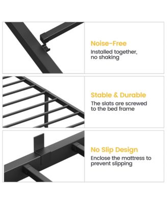  Twin Metal Platform Bed Frame Mattress Support No Box Spring Easy Build Noise Free Heavy Duty
