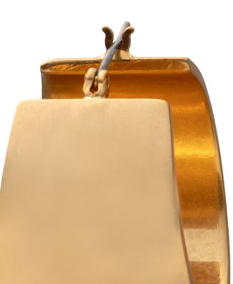 New York Gold-Tone Flat Taper Hoop Earrings