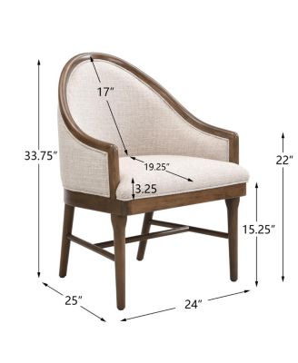 Twill Upholstered Rubber Wood Dining Chair (Set of 2