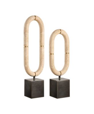 Oval Fusion Sculptures, Set of 2