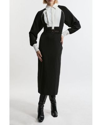 Women's Twill Collared Woven Midi Dress