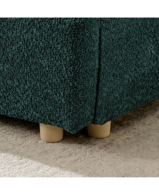 Modern Queen Green Fabric Bed with Headboard