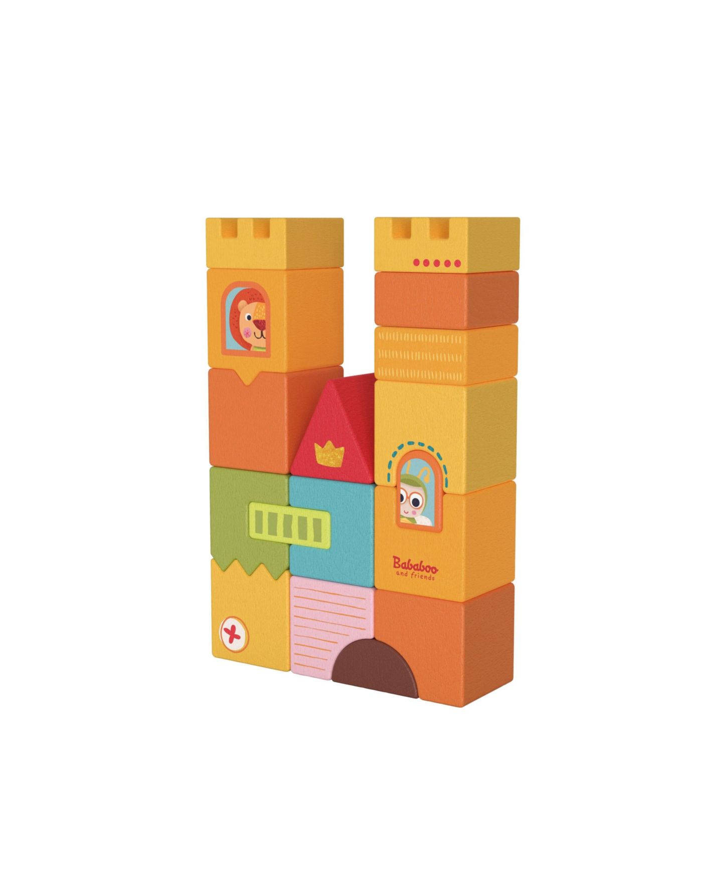 Детские конструкторы Bababoo and friends Little Castle 17-Piece Wooden Stacking Blocks, Ages 18 Months+ — фото 1