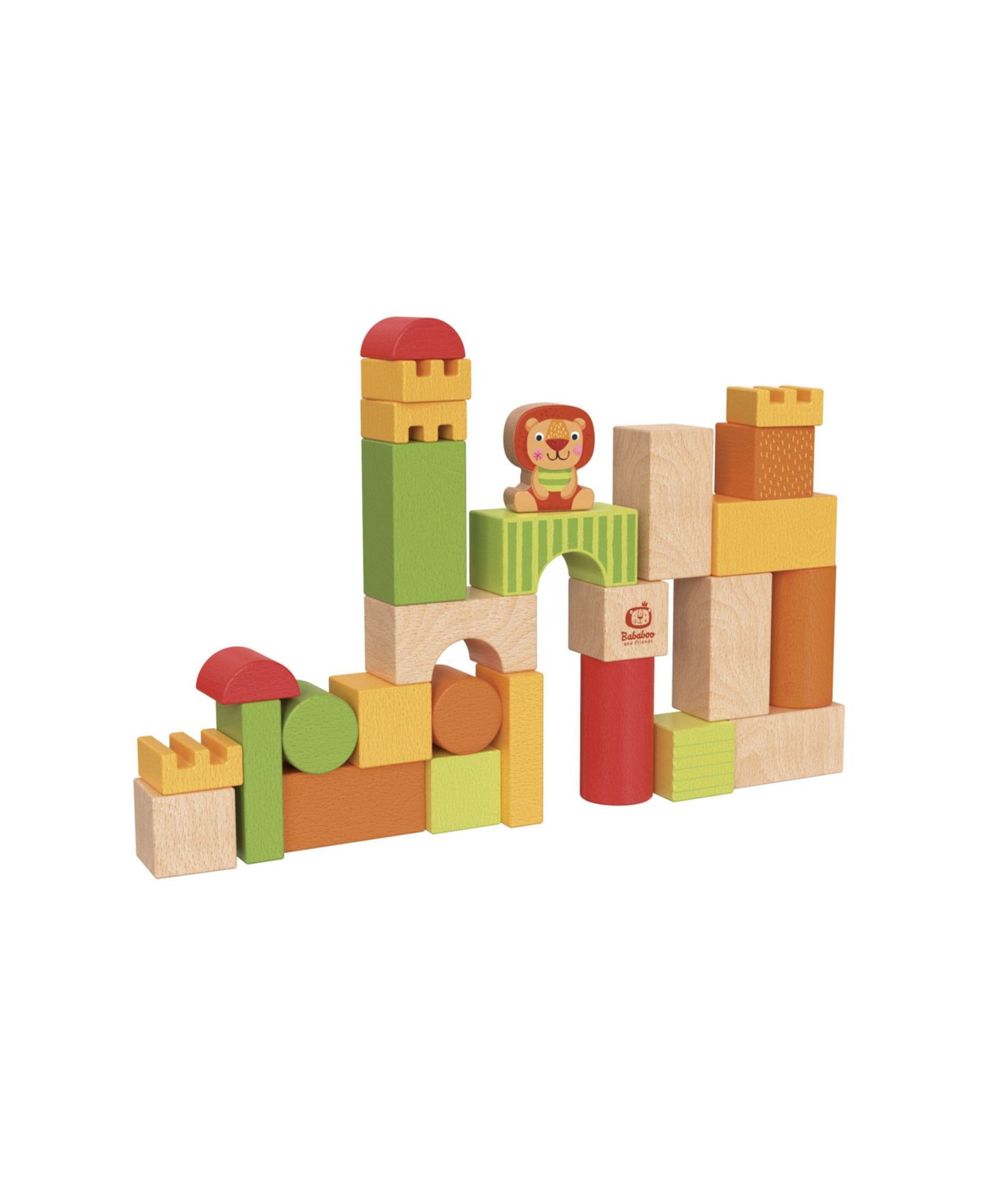 Детские конструкторы Bababoo and friends Lion Bababoo 26-Piece Wooden Colorful Building Blocks, Ages 12 Months+ — фото 1