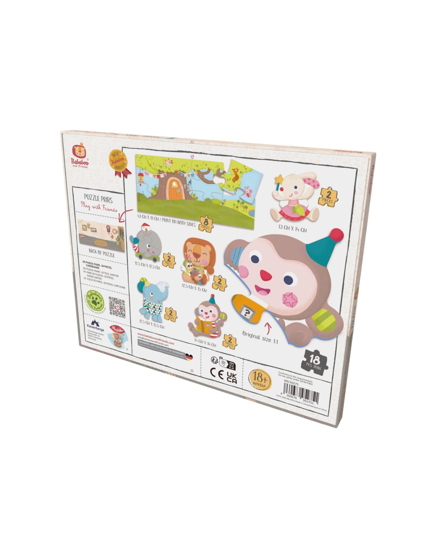Детская игрушка Bababoo and friends Play With Friends 18-Piece Puzzle, Ages 18 Months+ — фото 4