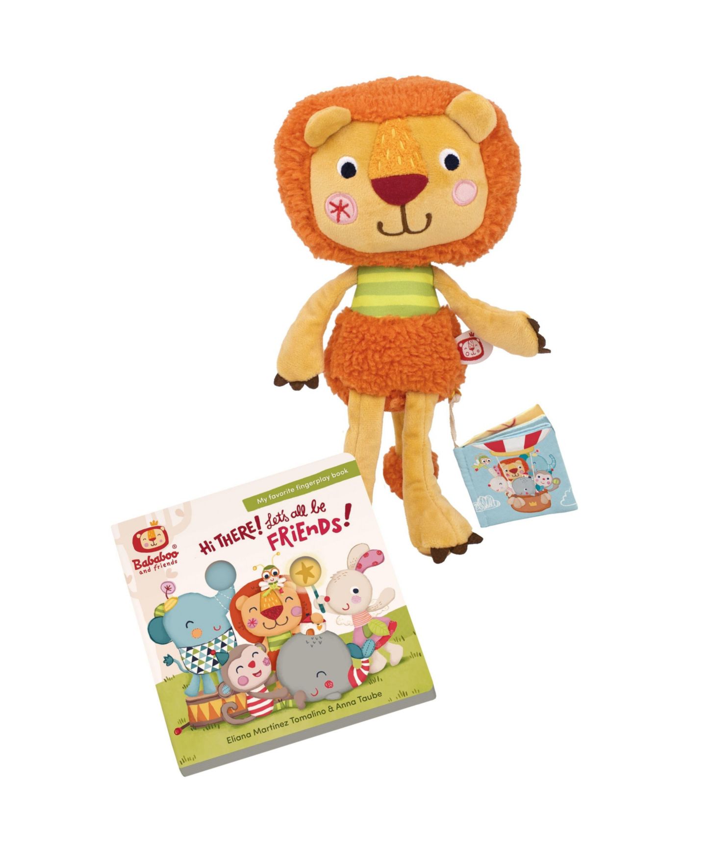 Детские куклы Bababoo and friends Lion Board Book and Plush Doll, 2-Piece Set — фото 1
