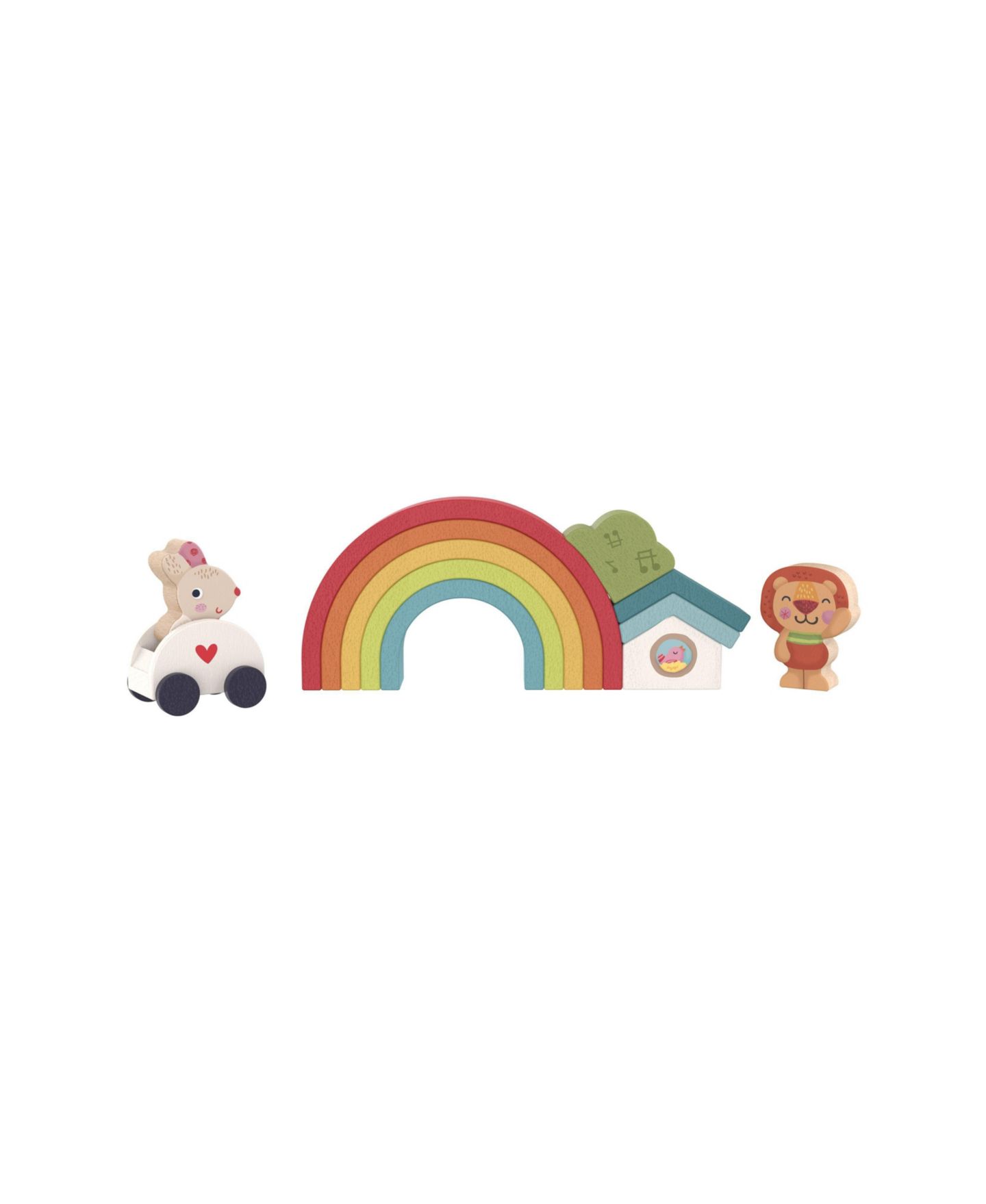 Детские конструкторы Bababoo and friends Enchanted Rainbow 12-Piece Wooden Stacking Roleplay Set, Ages 2+ — фото 7