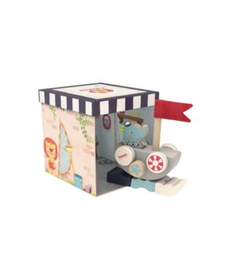 Lolo Elephant Funny Autoboat 2 in 1 Wooden Stacking Game Toy