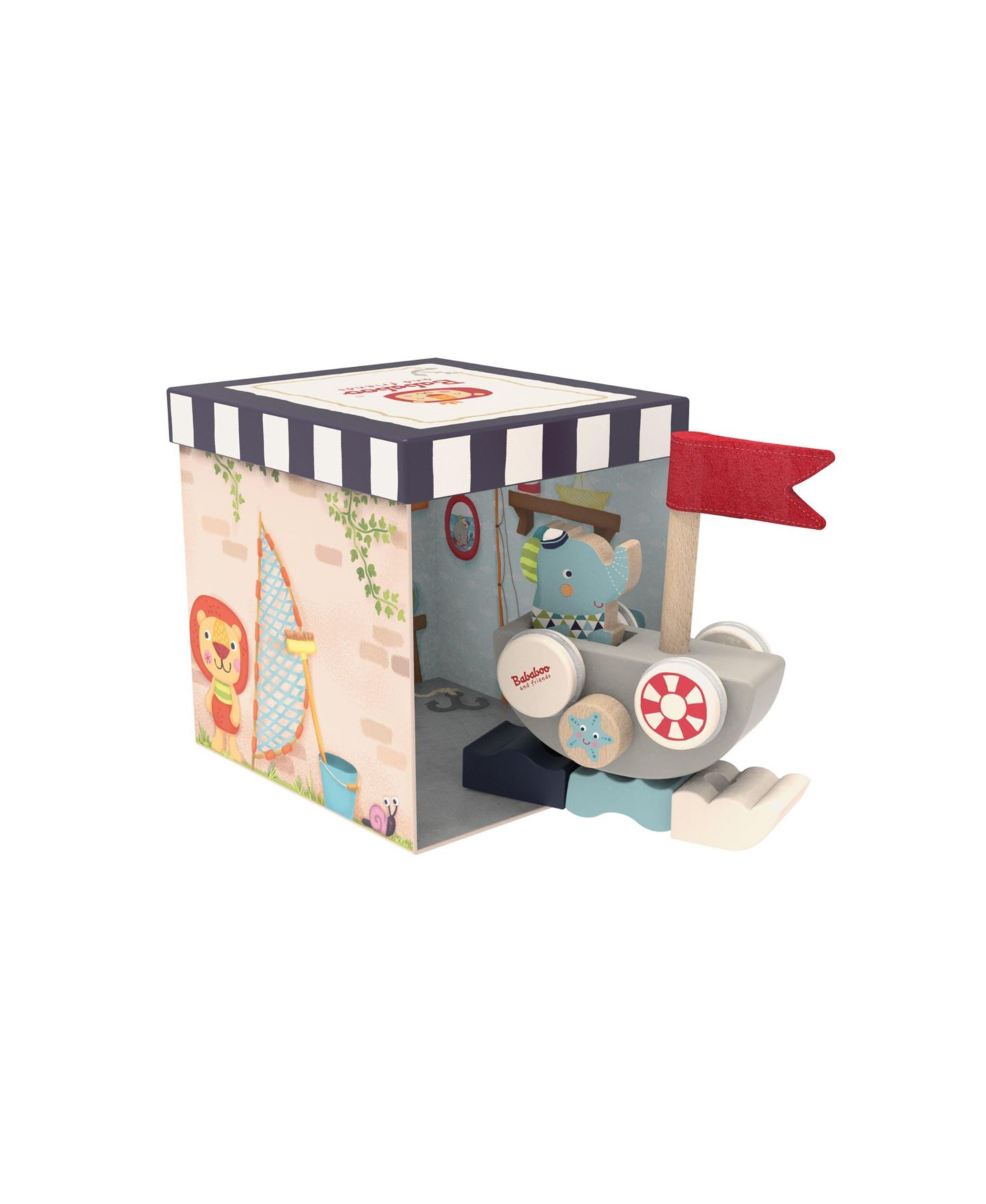 Детский конструктор Bababoo and friends Lolo Elephant 2 in 1 Wooden Stacking Building Set, 12-Piece, Ages 2+ — фото 2