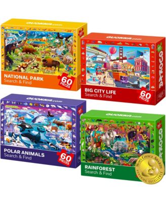 4 x 60 Pieces Puzzles for Kids Ages 4-6 -  Educational Search & Find Toy