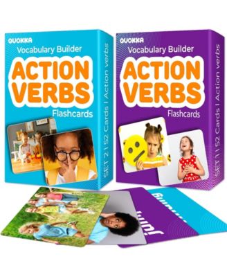 Flash Cards for Kids and Babies - High Contrast, Vocabulary, Emotions and Action Verbs Learning Cards Set