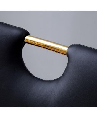 Streamdale Marble-patterned glass dining set with gold accents: 63-inch foldable table & 4 armchairs