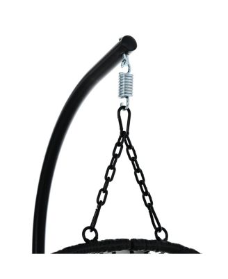 Folding Egg Chair with Stand, Indoor/Outdoor Wicker Hammock Swing Chair