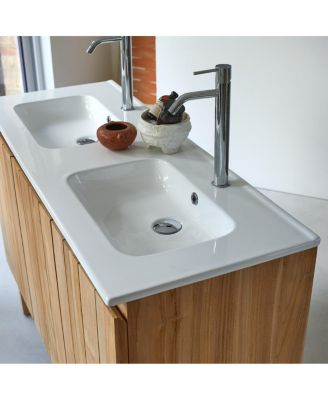 Teak and Ceramic Vanity Cabinet 120 cm Jill