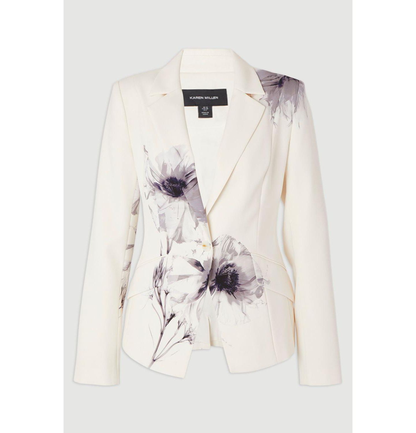 Женский пиджак Karen Millen Floral Crepe Single Breasted Blazer, цвет: Разноцветный — фото 3