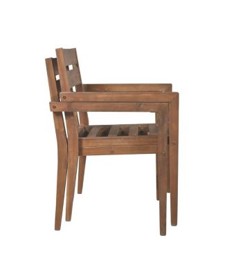 Acacia Wood Outdoor Dining Set with Cushions - 7 Pieces