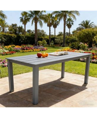 Charcoal 68.9" Wooden-Textured Dining Table - Simple, High-Quality