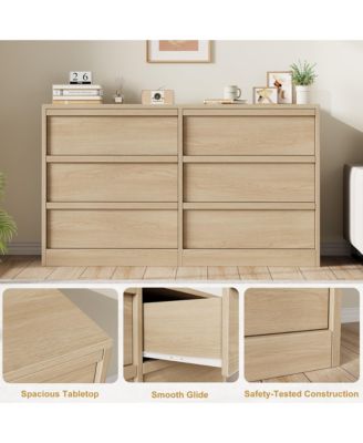 6-Drawer Dresser for Bedroom, Wooden Chest of Drawers