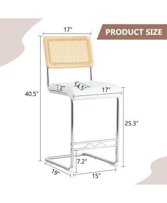 PU leather bar chair & wood grain bar table set with storage