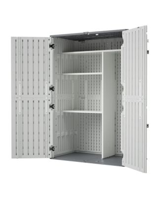 Rust Proof Resin Garden Storage with Partitions - Weatherproof, Spacious, UV Resistant