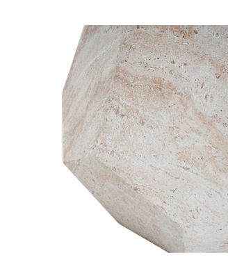 Lightweight Concrete/Travertine Hexagonal Side Table