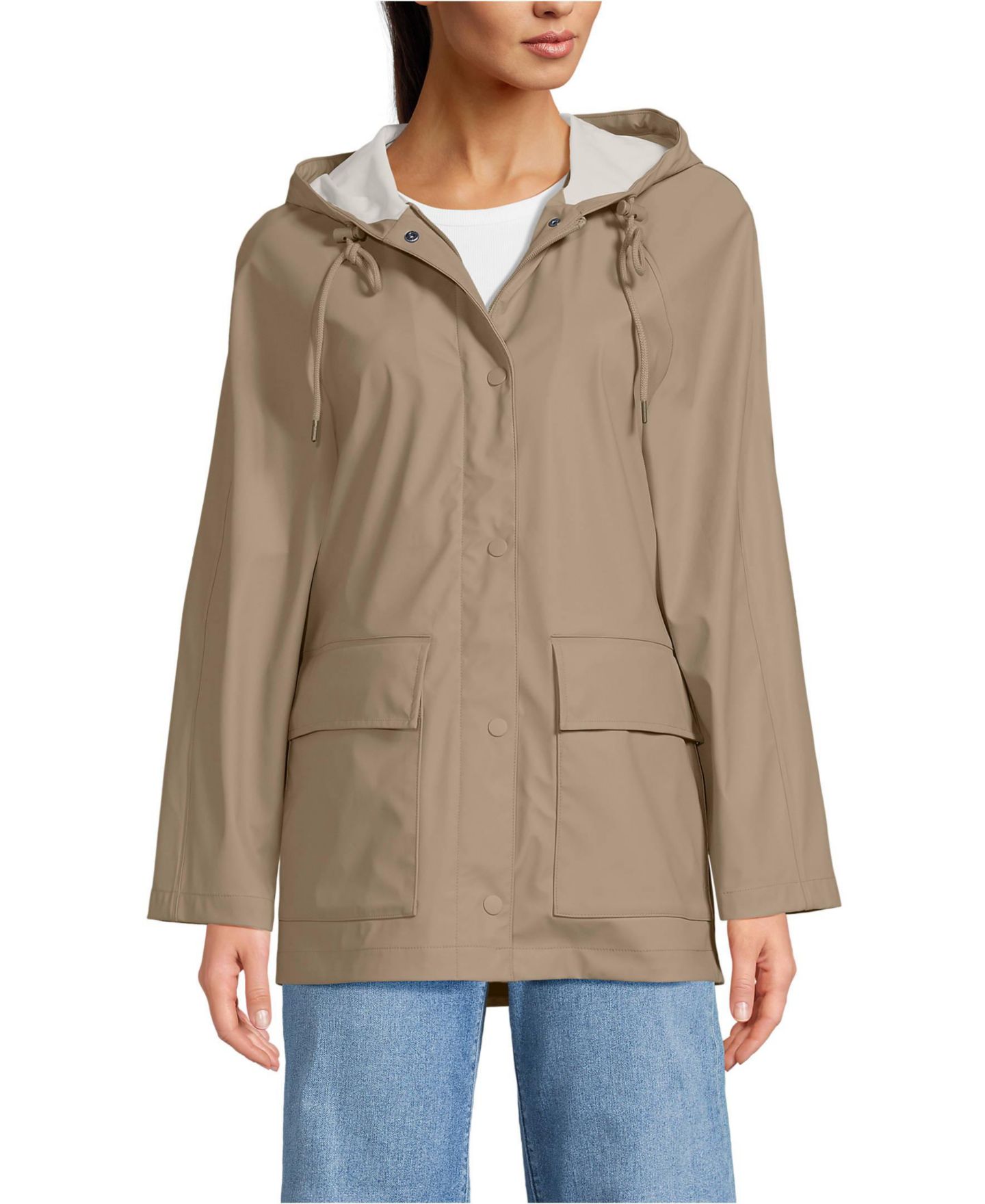 Женские куртки Lands' End Squall A-line Slicker Raincoat, цвет: Пустынный рыжевато-коричневый — фото 1