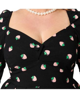 Plus Size Woven Sweetheart Neckline Lamar Swing Dress