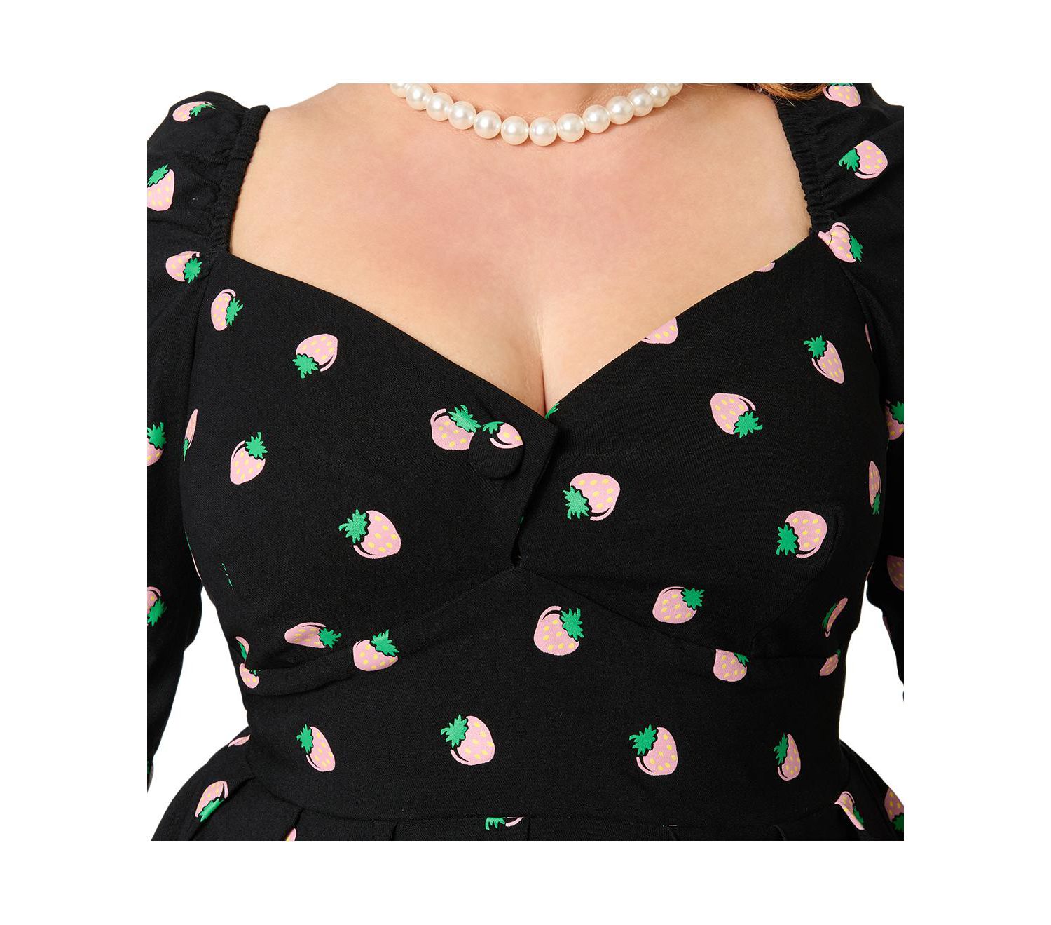 Plus Size Woven Sweetheart Neckline Lamar Swing Dress