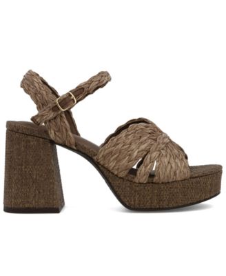 Women's Romani Braided Block Heel Platform Sandals