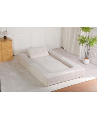 Compression Human Dog Sofa Bed, Modern Floor Couch w/Pillow