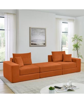 Modular Cloud Sectional Couch, Modern L-Shaped Sofa with Ottoman