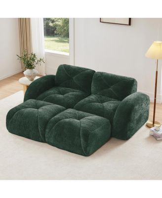 Streamdale  Furniture U-shaped Boneless Sofa, Soft Velvet, Tufted, High Density Sponge