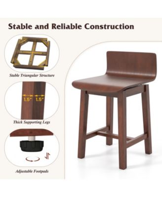 Swivel Dining Chair Set of 4 Farmhouse Wooden Kitchen Chairs Armless Side Chairs