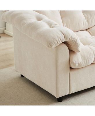 Chenille Modern Comfort Deep Seat Sofa