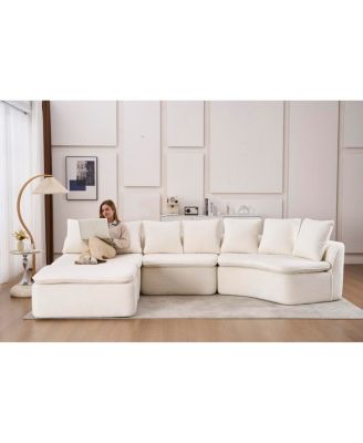  133" Modular U-Shaped Sectional Sofa with Removable Recliner