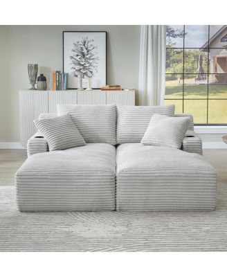 Streamdale Compressible double chaise lounge with cupholders - No Assembly Required