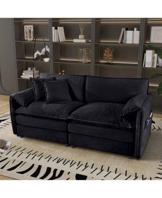Oversized Chenille Loveseat Sofa, 2-Seater Small Cloud Couch