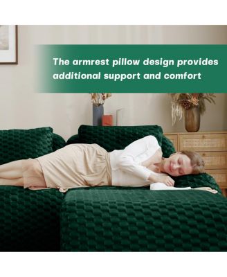 Modern L-Shaped Flannelette Sectional Sofa with Movable Ottoman