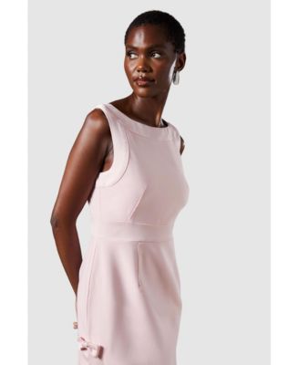 Women's Bow Detail Round Neck Midaxi Dress