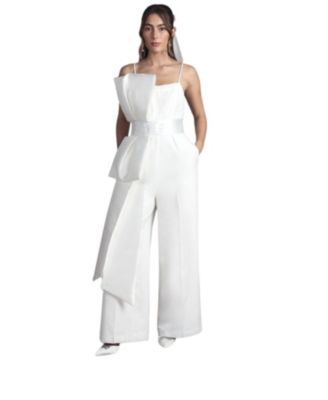 Women's Strapless Bow Wide Leg Jumpsuit