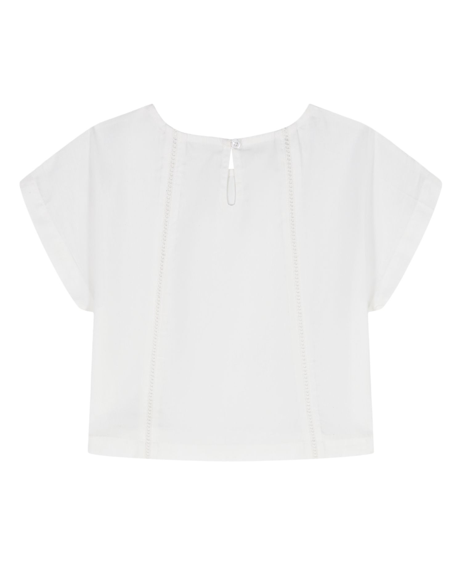 Girls' 8-16 Poplin Short-Sleeve Flutter Top