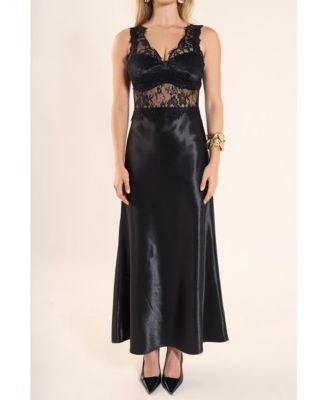 Women's Lace trim sleevesless midi dress