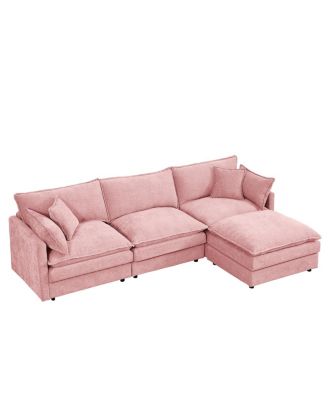 Modular Sectional Sofa, 102 Inch L Shaped Couch with Ottoman