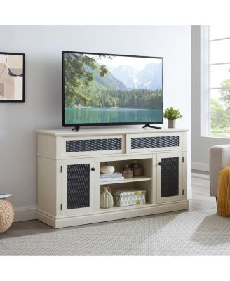 Embossed Pattern TV Stand with Storage, 58.27"W