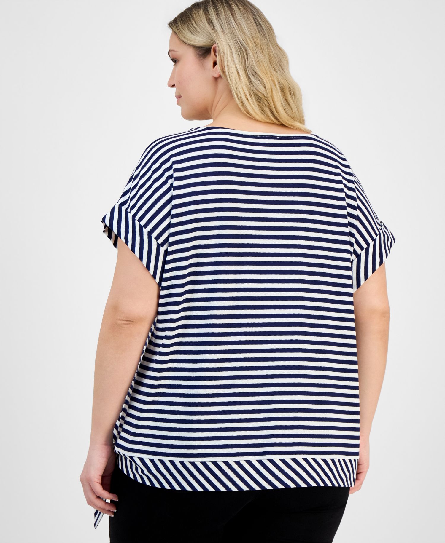 Plus Size Dolman-Sleeve Tie-Hem Top